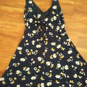 Flowy Floral Mini Dress with Bow in Back